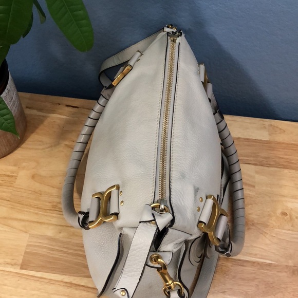 Chloe Marcie Medium Satchel Bag in Cashmere Grey - Picture 7 of 15